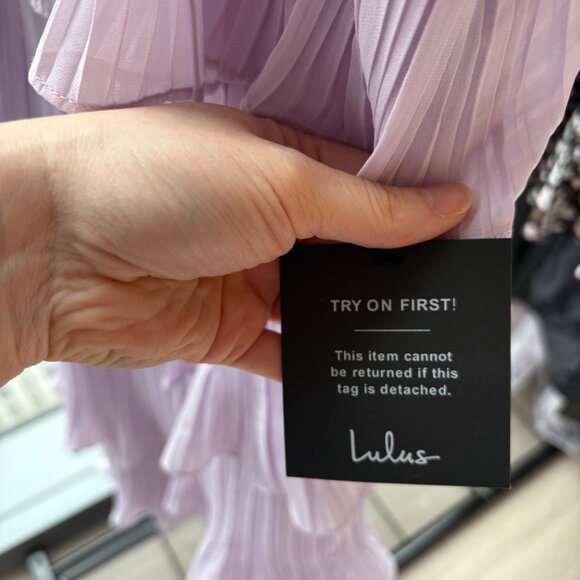 NWT Lulus - Gala Ready Lavender Off-the-Shoulder Ruffle Midi Dress in Lavender - Picture 3 of 4